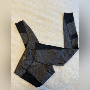 Athleta Girl Leggings Gray/Black LARGE/12 Drawstring Mesh